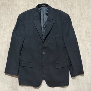 56L Mario Caldi Black 100% Pure Cashmere Coat Made In Italy Sports Jacket Blazer